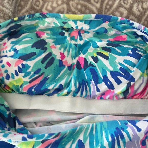 Lilly Pulitzer Blue and Pink Strapless Sundress - Picture 5 of 6